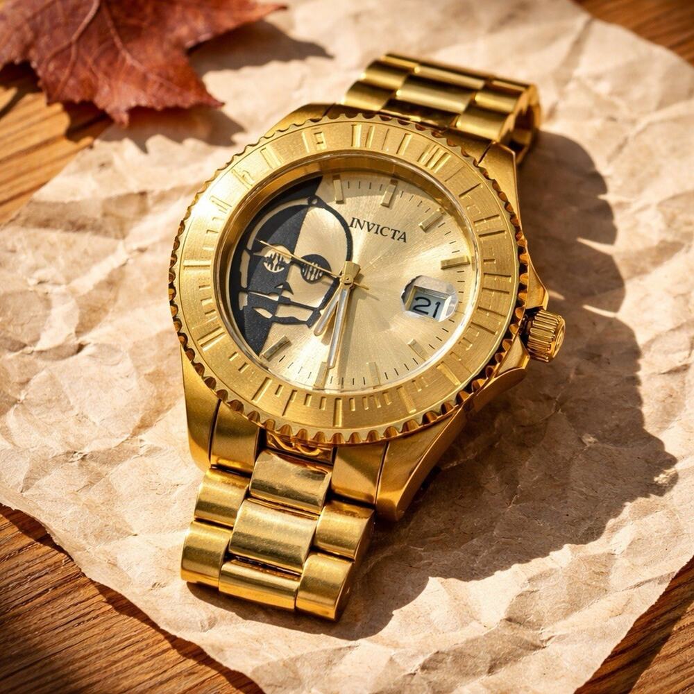 Invicta Star Wars C-3PO Limited Edition 47mm Automatic NH35A Gold Tone Watch 261
